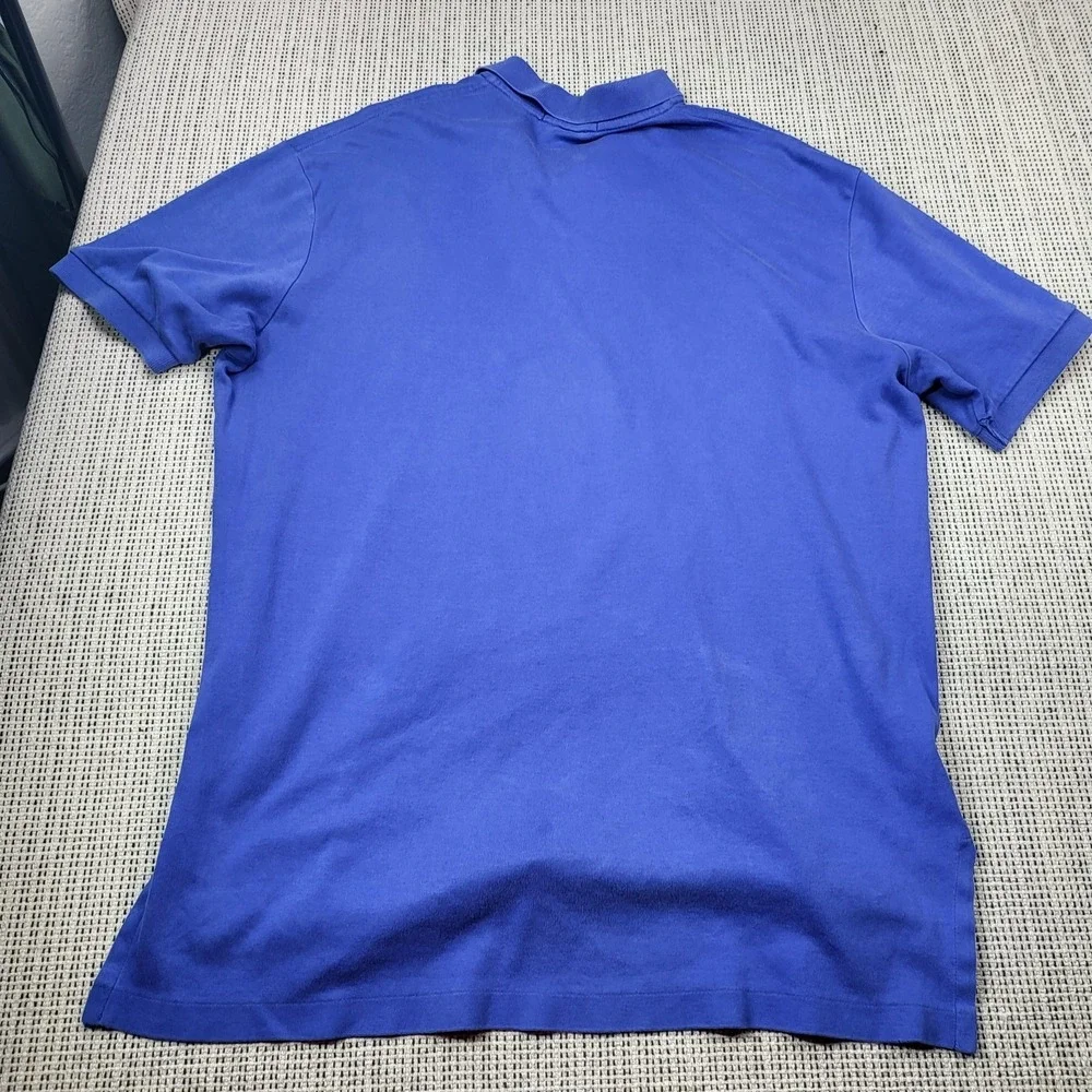 Polo Ralph Lauren Polo Shirt Mens Large Blue Solid Pony Logo Short Sleeve Casual